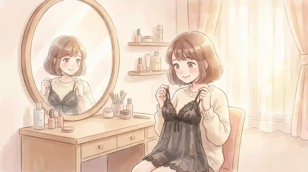 セクシーな下着を自分で選んで着用