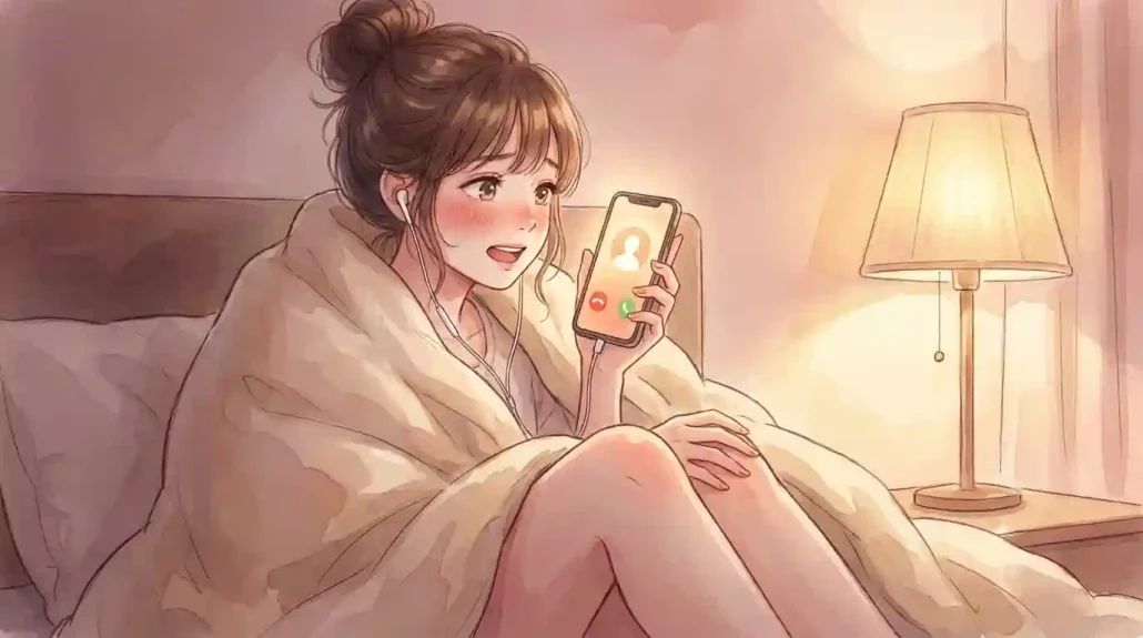 通話をしながらの彼氏と一緒にオナニーをする